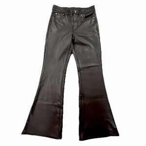 American Eagle Faux Leather Flare Pants Black US 8 Stretch Retro Y2K NWOT